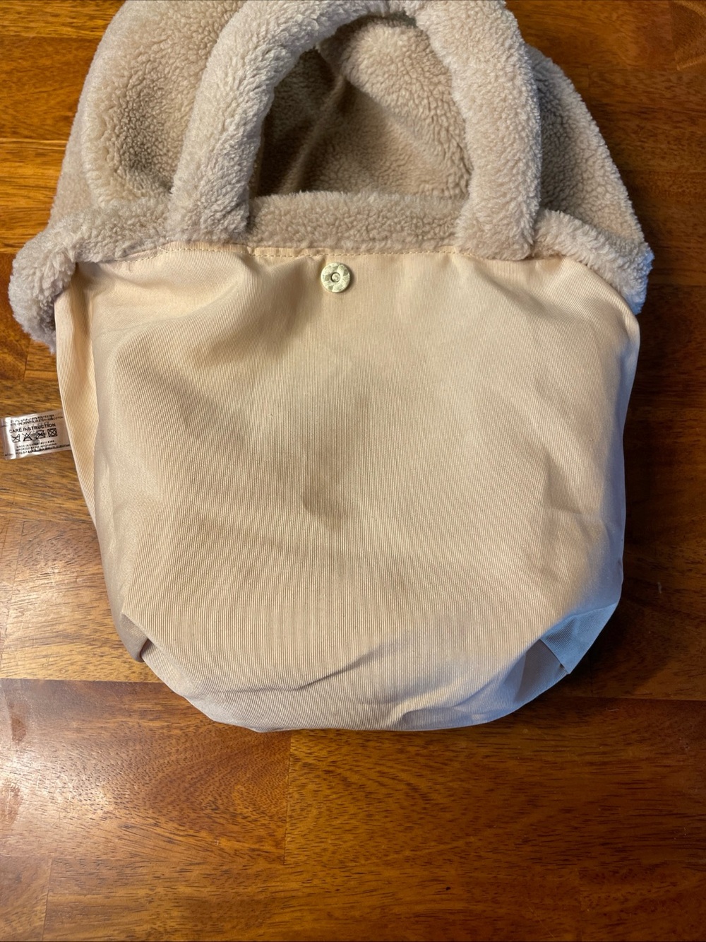 Prada L’Homme Tan Teddy Plush Sherpa Tote Bag EUC Appears New - Picture 5 of 12